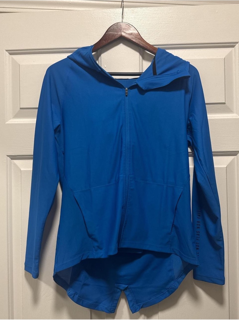 flag nor fail Electric Blue Hooded Zip Utility Jacket